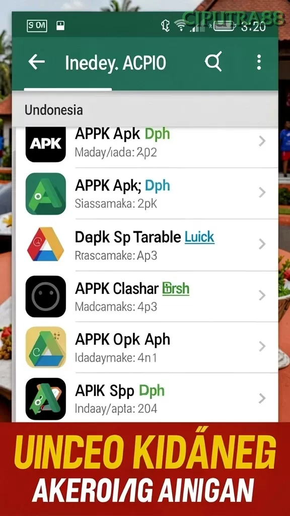 Cuplikan layar KKMEGA777 — menu navigasi